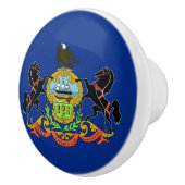 Ceramic knob pull. met vlag van Pennsylvania, Vere Keramische Knop (Rechts)