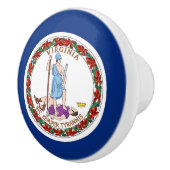 Ceramic knob pull. met vlag van Virginia State, Ve Keramische Knop (Rechts)