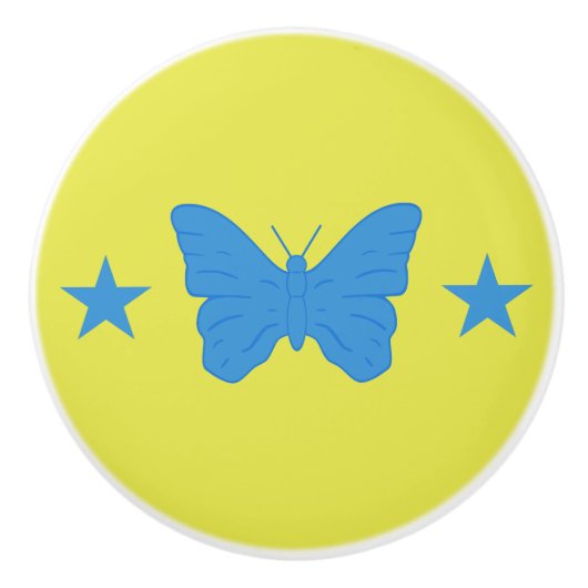 Ceramic knob pull with flag of Bady Bassit Keramische Knop (Voorkant)