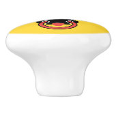 Ceramic knob pull with flag of Uri, Switzerland Keramische Knop (Zijkant)