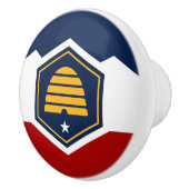 Ceramic knob pull with new flag of Utah, USA Keramische Knop (Rechts)