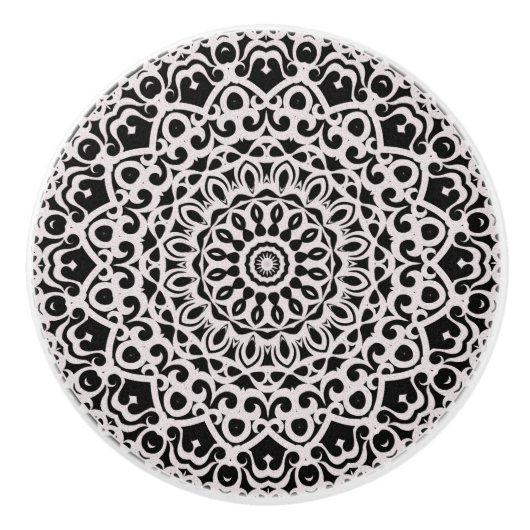 Ceramic Knob Tribal Mandala G385 Keramische Knop (Voorkant)