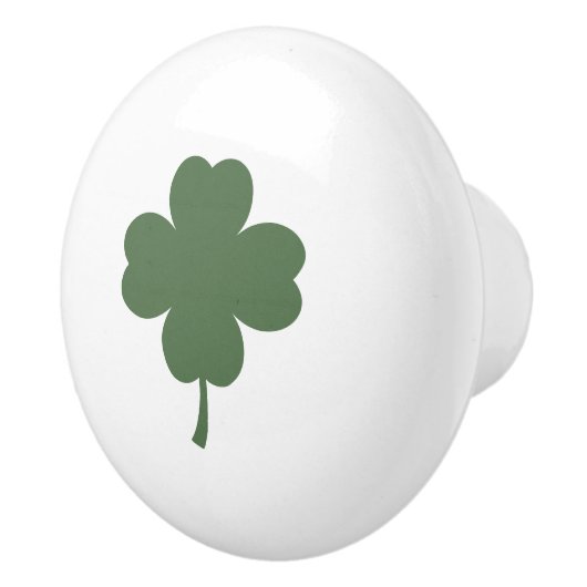Ceramic Knob with Lucky 4 Leaf Clover Design Keramische Knop (Rechts)
