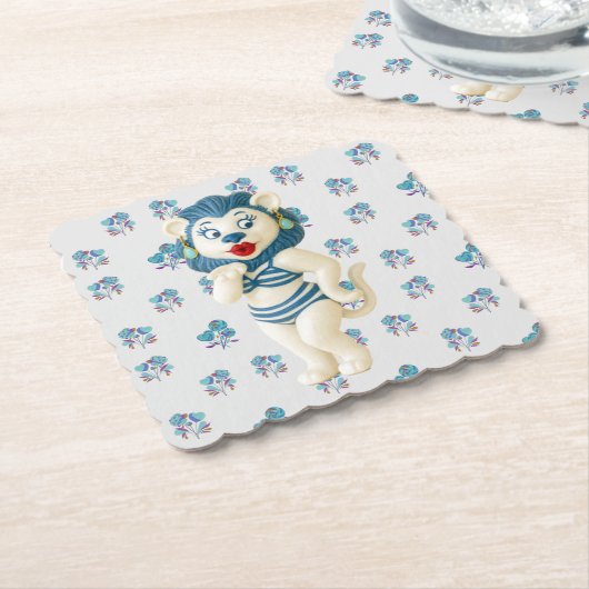 Ceramic Lion Coaster Kartonnen Onderzetters (Gebogen)