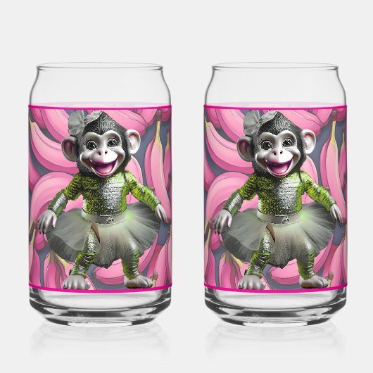 Ceramic Monkey Soda Glass Blikvorm Glas (Achterkant)