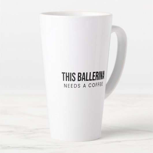 Ceramic Mug Ballerina Dancer Gift Latte Mok (Rechterhoek)