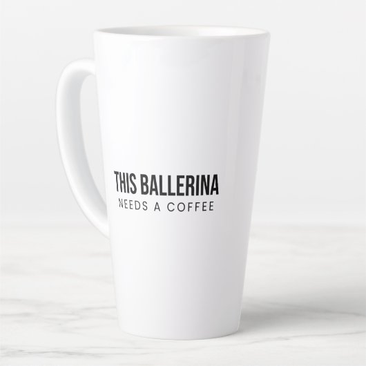 Ceramic Mug Ballerina Dancer Gift Latte Mok (Linkerhoek)