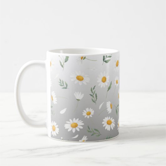 Ceramic mug, Daisy coffee mug, tea cup Koffiemok (Links)