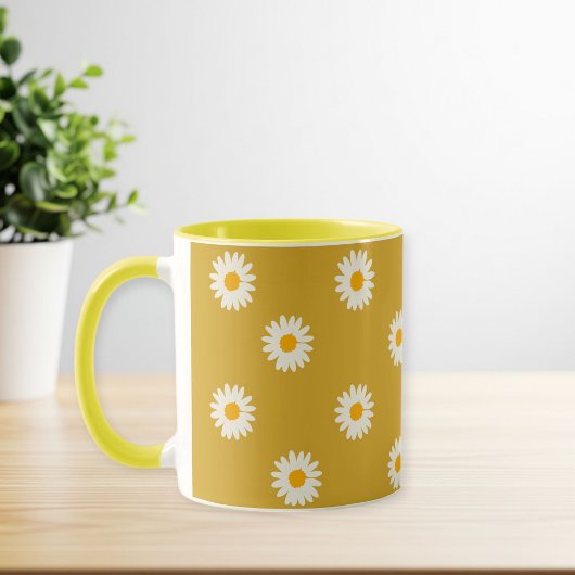 Ceramic mug, Daisy coffee mug, tea cup Mok