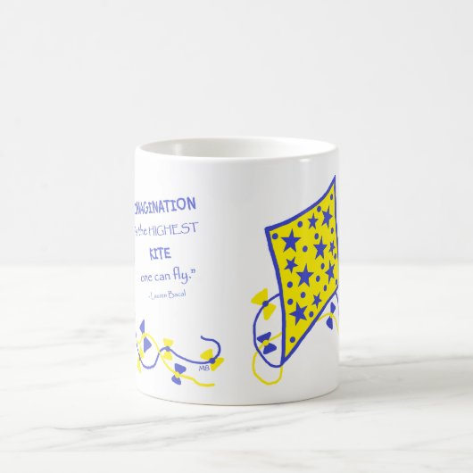 Ceramic Mug - Whimsical Kite with saying Koffiemok (Center)