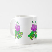 Ceramic Mug Whimsical Purple Flower Koffiemok (Voorkant links)