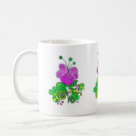 Ceramic Mug Whimsical Purple Flower Koffiemok