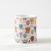 Ceramic mug with a cute pattern of cartoon animals koffiemok (Center)