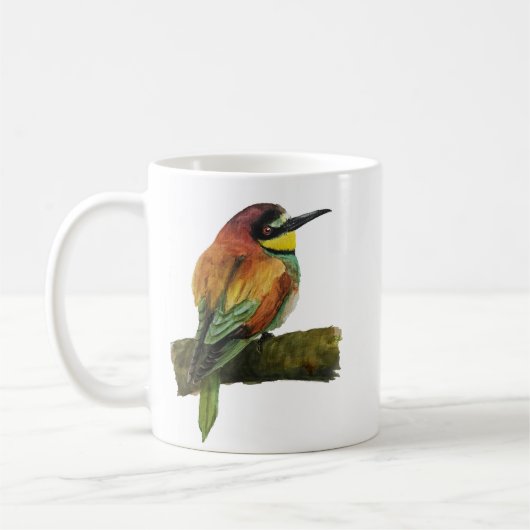 Ceramic mug with Bee-eater design Koffiemok (Links)