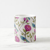Ceramic mug with bird and flower print koffiemok (Center)