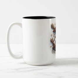 Ceramic Mug With Birds Tweekleurige Koffiemok