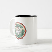 Ceramic Mug with Christmas Sticker Tweekleurige Koffiemok (Voorkant links)