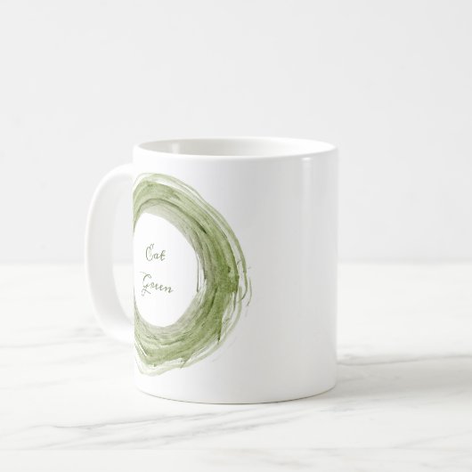 Ceramic mug with Eat Green design Koffiemok (Voorkant links)