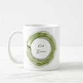 Ceramic mug with Eat Green design Koffiemok (Links)
