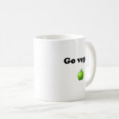 Ceramic mug with Go Vegan design Koffiemok (Voorkant rechts)