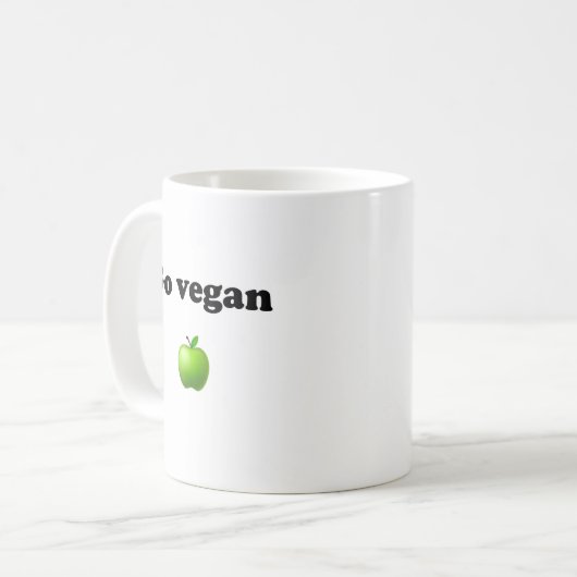 Ceramic mug with Go Vegan design Koffiemok (Voorkant links)