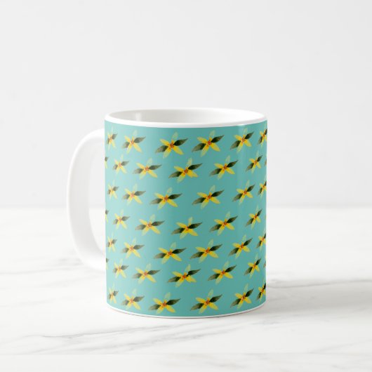Ceramic mug with olive blossom pattern koffiemok (Voorkant links)