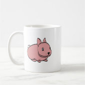 Ceramic mug with pink rabbit design koffiemok (Links)
