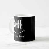 Ceramic mug with positive quote "Smile everytime" Koffiemok (Voorkant links)