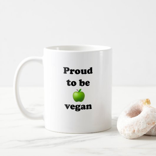 Ceramic mug with "Proud to be vegan" motif Koffiemok (Met donut)