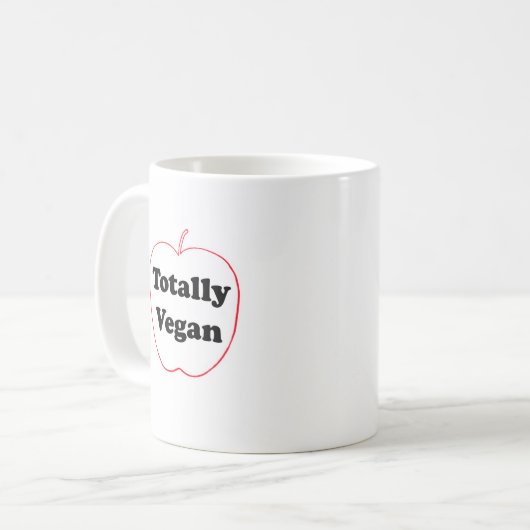 Ceramic mug with "Totally Vegan" motif Koffiemok (Voorkant links)