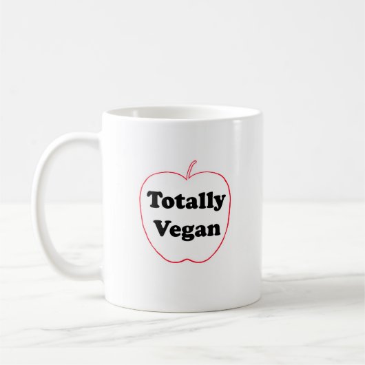 Ceramic mug with "Totally Vegan" motif Koffiemok (Links)