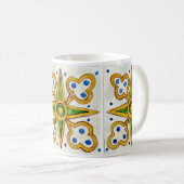 Ceramic mug with traditional Sicilian tile design Koffiemok (Voorkant rechts)