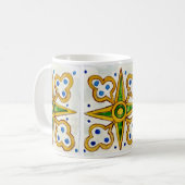 Ceramic mug with traditional Sicilian tile design Koffiemok (Voorkant links)