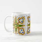 Ceramic mug with traditional Sicilian tile design Koffiemok (Links)