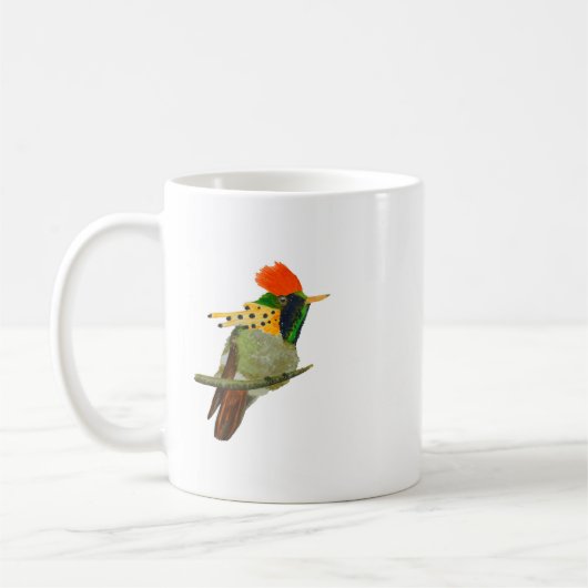 Ceramic mug with Tufted Coquette design Koffiemok (Links)