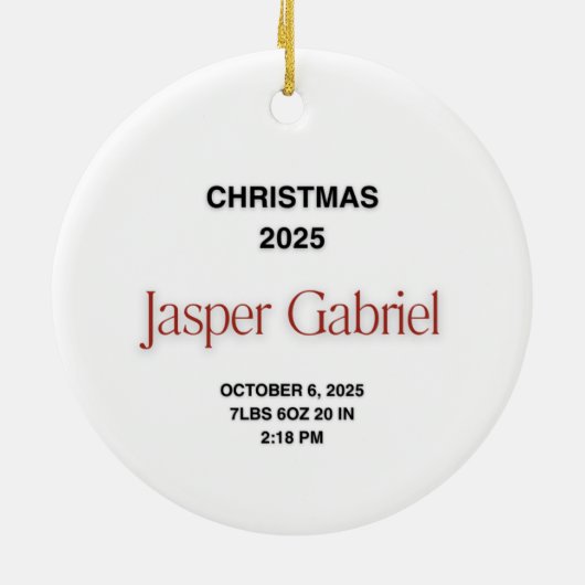 Ceramic Ornament Babys First Christmas Baby (Achterkant)