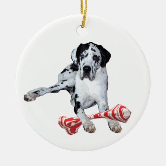 Ceramic Ornament Harlequin Great Dane (Voorkant)