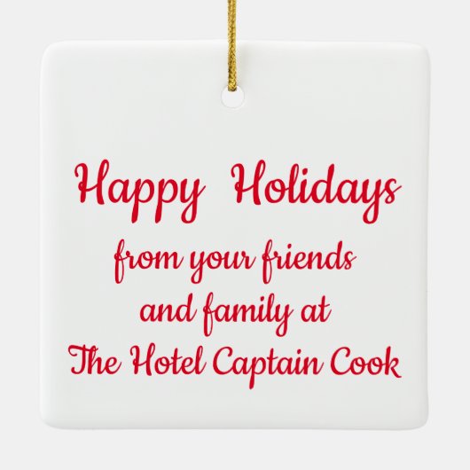 Ceramic Ornament Hotel Captain Cook (Achterkant)