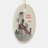 Ceramic Oval Ornament-Venice Italy Keramisch Ornament (Rechts)