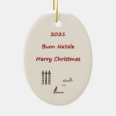 Ceramic Oval Ornament-Venice Italy Keramisch Ornament (Achterkant)