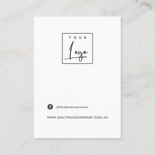 CERAMIC PEACH PINK BLUSH WAVE STUD EARRING DISPLAY VISITEKAARTJE (Achterkant)