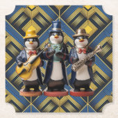 Ceramic Penguin Band Coaster Kartonnen Onderzetters (Voorkant)