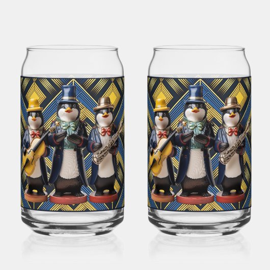 Ceramic Penguin Band Soda Glass Blikvorm Glas (Voorkant)