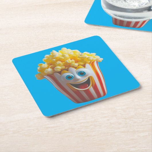 Ceramic Popcorn Face Coaster Kartonnen Onderzetters (Schuin)