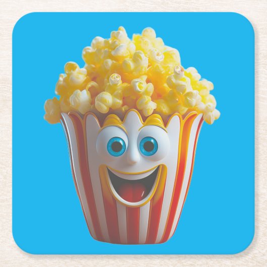 Ceramic Popcorn Face Coaster Kartonnen Onderzetters (Voorkant)
