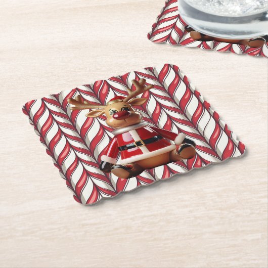 Ceramic Reindeer Coaster Kartonnen Onderzetters (Gebogen)