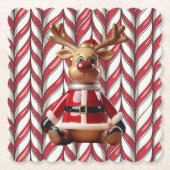 Ceramic Reindeer Coaster Kartonnen Onderzetters (Voorkant)