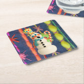 Ceramic Scarf Snowman Coaster Kartonnen Onderzetters (Schuin)