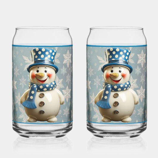Ceramic Snowman Glass Blikvorm Glas (Achterkant)