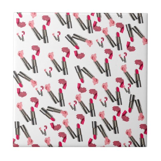 Ceramic Tegel Lipstick Makeup Tegeltje (Voorkant)